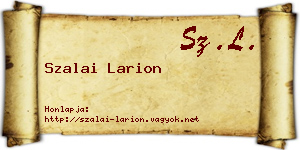 Szalai Larion névjegykártya